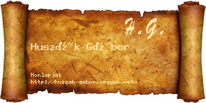 Huszák Gábor névjegykártya