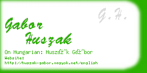 gabor huszak business card